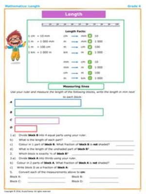 cover image of Grade 4 Maths Workbook: Measurement - Length